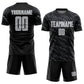 Custom Black Gray-White Slant Lines Sports Sublimation Soccer Uniform Jersey Limited