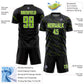 Custom Black Neon Green-White Slant Lines Sports Sublimation Soccer Uniform Jersey Limited