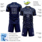 Custom Navy White Slant Lines Sports Sublimation Soccer Uniform Jersey Limited