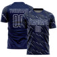 Custom Navy White Slant Lines Sports Sublimation Soccer Uniform Jersey