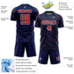 Custom Navy Red-White Slant Lines Sports Sublimation Soccer Uniform Jersey Limited