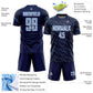 Custom Navy Light Blue-White Slant Lines Sports Sublimation Soccer Uniform Jersey Limited