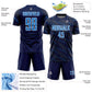 Custom Navy Powder Blue-White Slant Lines Sports Sublimation Soccer Uniform Jersey Limited