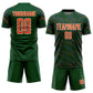 Custom Green Orange-White Slant Lines Sports Sublimation Soccer Uniform Jersey Limited