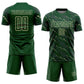 Custom Green Cream Slant Lines Sports Sublimation Soccer Uniform Jersey Limited