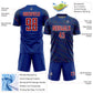 Custom Royal Red-White Slant Lines Sports Sublimation Soccer Uniform Jersey Limited