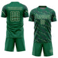 Custom Kelly Green Cream Slant Lines Sports Sublimation Soccer Uniform Jersey Limited