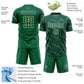 Custom Kelly Green Cream Slant Lines Sports Sublimation Soccer Uniform Jersey Limited