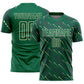 Custom Kelly Green Cream Slant Lines Sports Sublimation Soccer Uniform Jersey