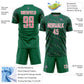 Custom Kelly Green Medium Pink-White Slant Lines Sports Sublimation Soccer Uniform Jersey Limited