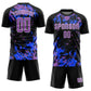 Custom Black Medium Purple Royal-White Fluid Art Splash Sublimation Soccer Uniform Jersey Limited