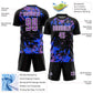 Custom Black Medium Purple Royal-White Fluid Art Splash Sublimation Soccer Uniform Jersey Limited