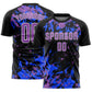 Custom Black Medium Purple Royal-White Fluid Art Splash Sublimation Soccer Uniform Jersey