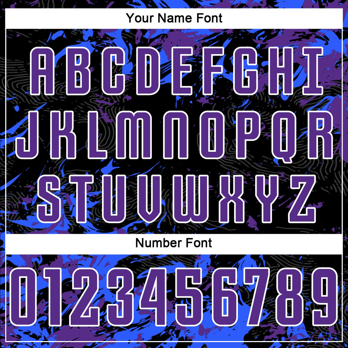 Custom Black Purple Royal-White Fluid Art Splash Sublimation Soccer Uniform Jersey Limited