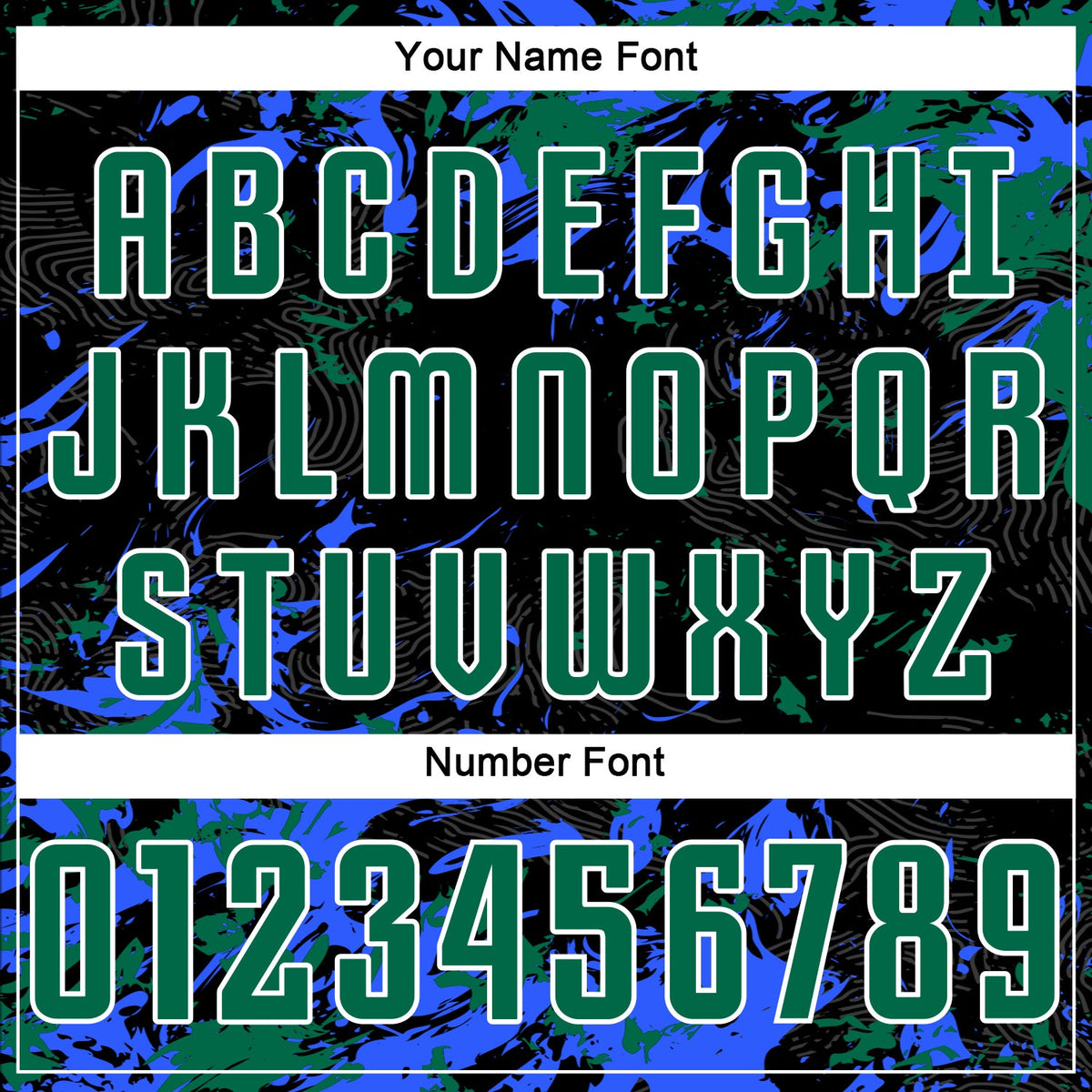 Custom Black Kelly Green Royal-White Fluid Art Splash Sublimation Soccer Uniform Jersey Limited