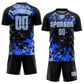 Custom Black Light Blue Royal-White Fluid Art Splash Sublimation Soccer Uniform Jersey Limited
