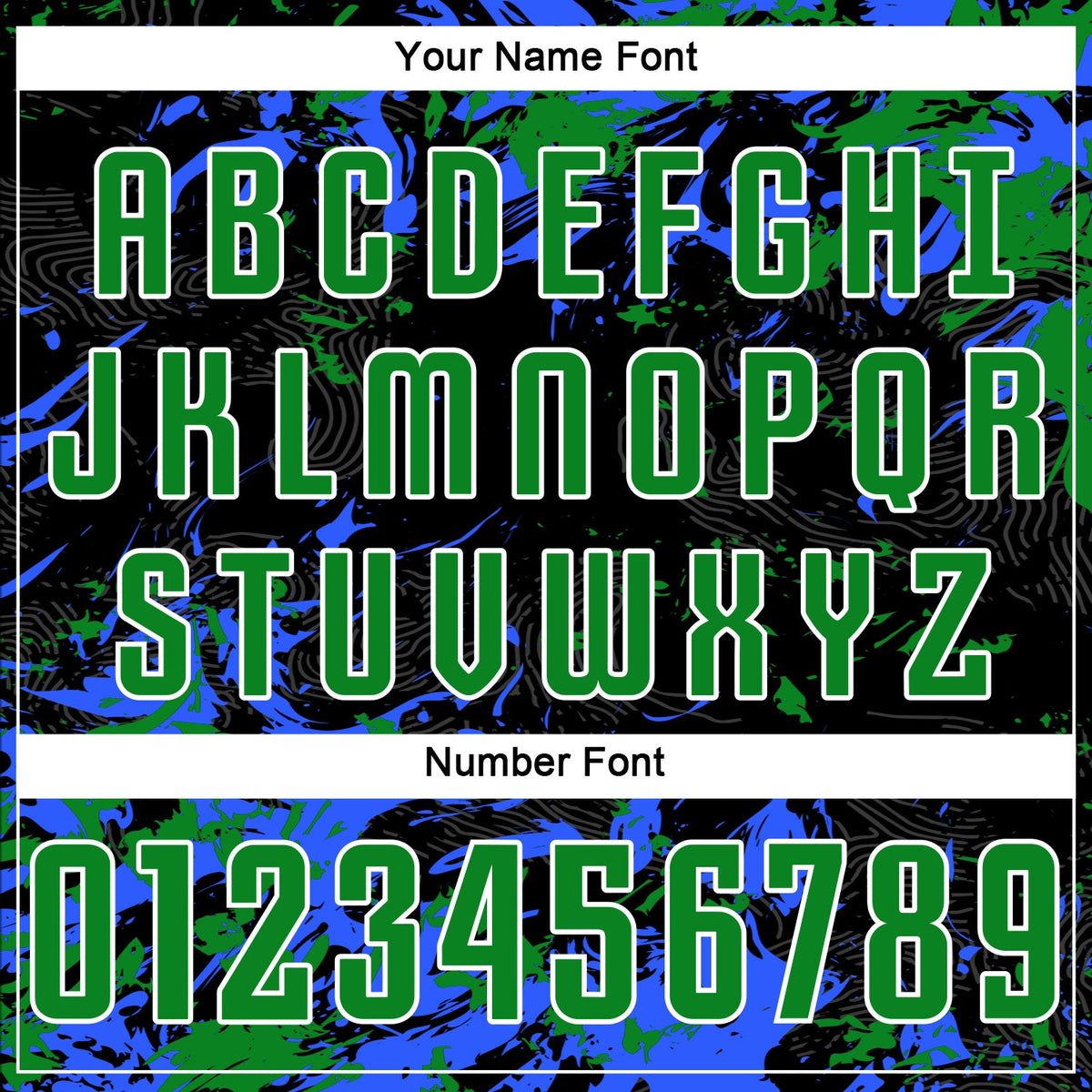 Custom Black Grass Green Royal-White Fluid Art Splash Sublimation Soccer Uniform Jersey Limited