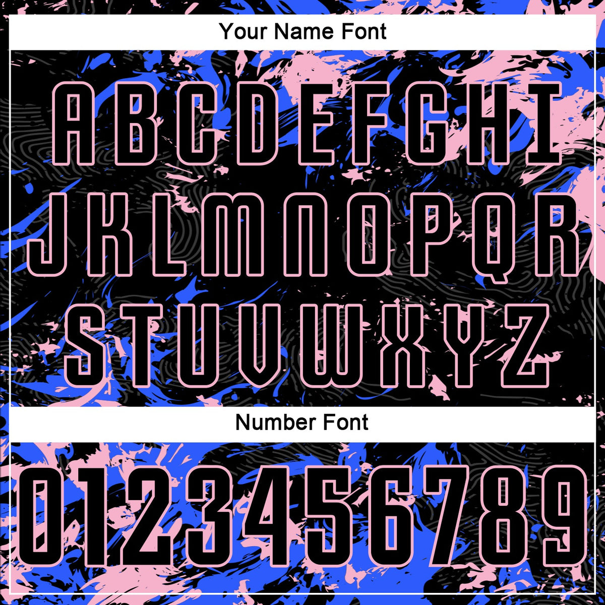 Custom Black Light Pink-Royal Fluid Art Splash Sublimation Soccer Uniform Jersey Limited