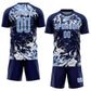 Custom Navy Light Blue-White Fluid Art Splash Sublimation Soccer Uniform Jersey Limited