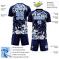 Custom Navy Light Blue-White Fluid Art Splash Sublimation Soccer Uniform Jersey Limited