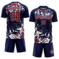 Custom Navy Crimson-White Fluid Art Splash Sublimation Soccer Uniform Jersey Limited