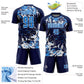 Custom Navy Powder Blue-White Fluid Art Splash Sublimation Soccer Uniform Jersey Limited