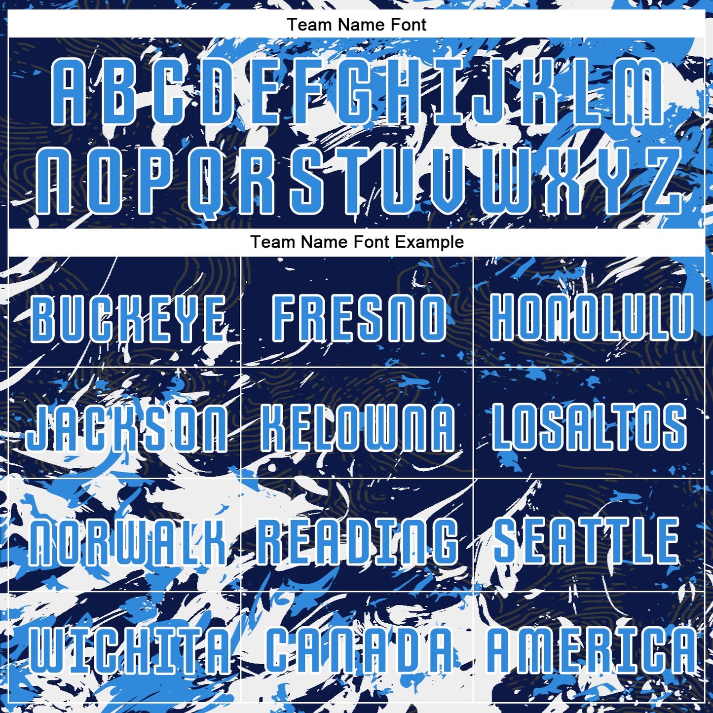 Custom Navy Powder Blue-White Fluid Art Splash Sublimation Soccer Uniform Jersey Limited