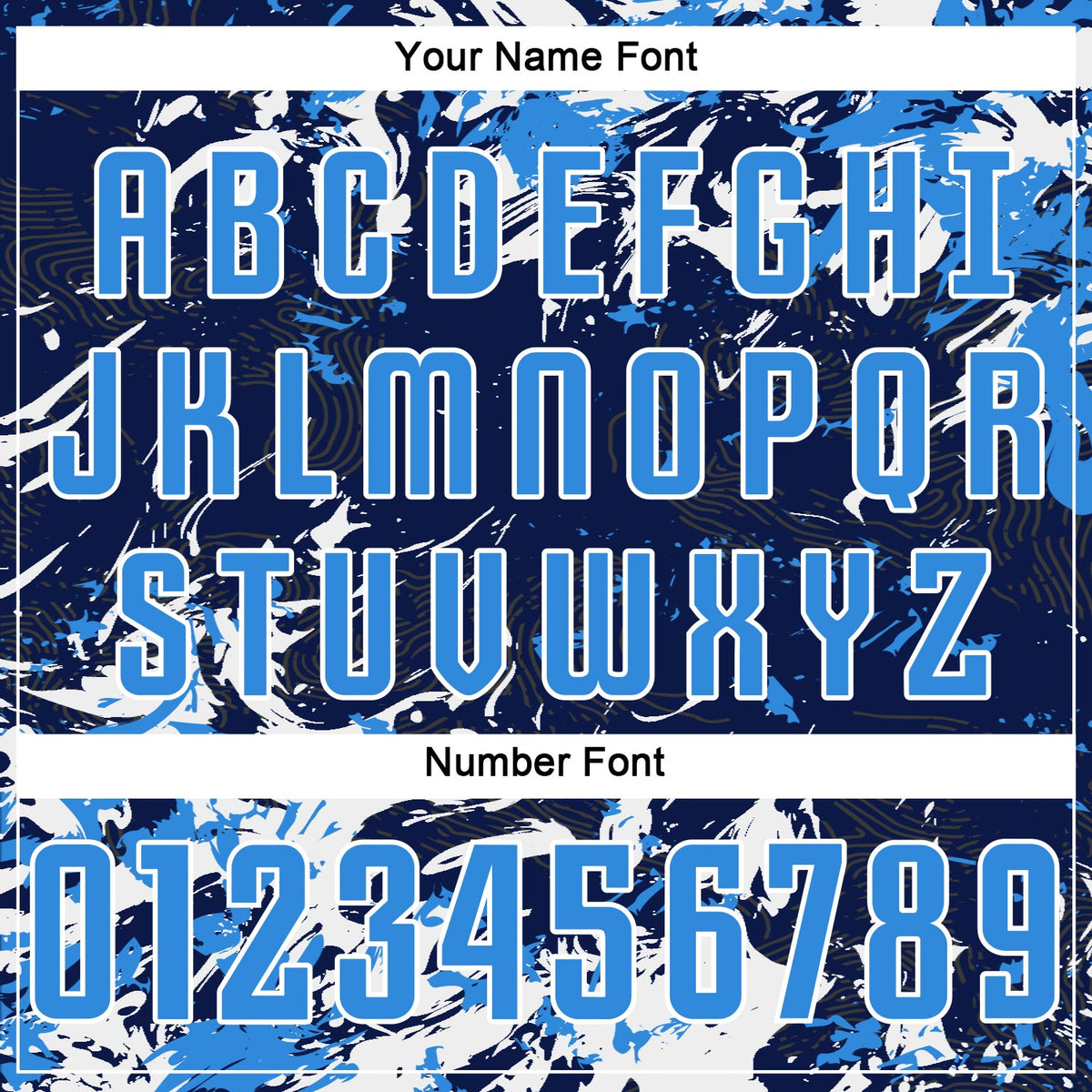 Custom Navy Powder Blue-White Fluid Art Splash Sublimation Soccer Uniform Jersey Limited