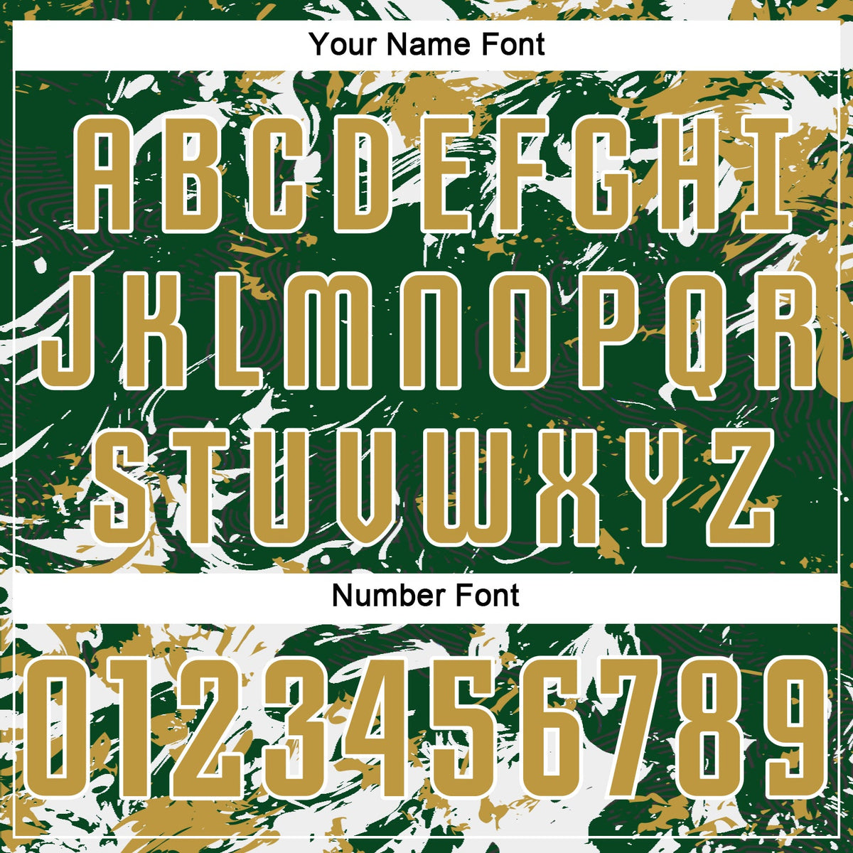 Custom Green Old Gold-White Fluid Art Splash Sublimation Soccer Uniform Jersey Limited