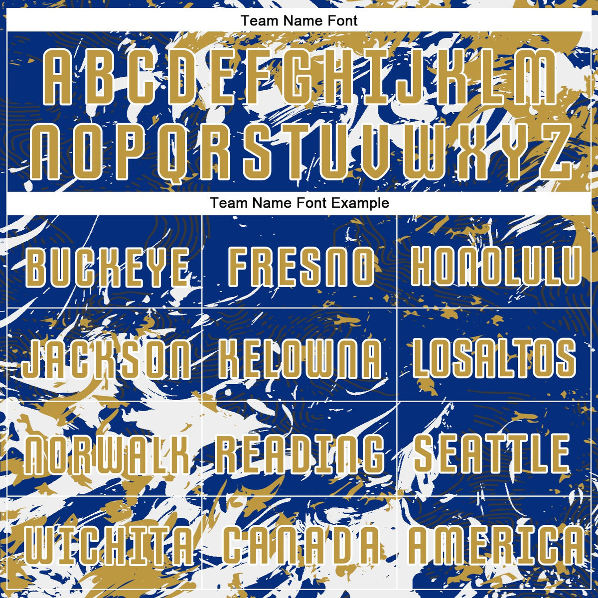 Custom Royal Old Gold-White Fluid Art Splash Sublimation Soccer Uniform Jersey Limited