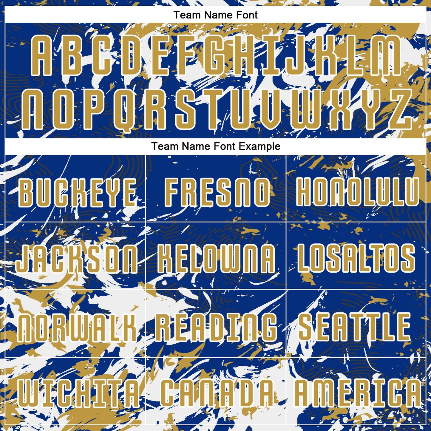 Custom Royal Old Gold-White Fluid Art Splash Sublimation Soccer Uniform Jersey Limited