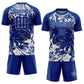 Custom Royal Gray-White Fluid Art Splash Sublimation Soccer Uniform Jersey Limited