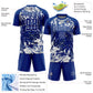 Custom Royal Gray-White Fluid Art Splash Sublimation Soccer Uniform Jersey Limited