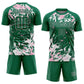 Custom Kelly Green Light Pink-White Fluid Art Splash Sublimation Soccer Uniform Jersey Limited