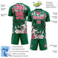 Custom Kelly Green Neon Pink-White Fluid Art Splash Sublimation Soccer Uniform Jersey Limited