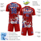 Custom Red Royal-White Fluid Art Splash Sublimation Soccer Uniform Jersey Limited