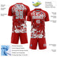 Custom Red Gray-White Fluid Art Splash Sublimation Soccer Uniform Jersey Limited