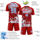 Custom Red Light Blue-White Fluid Art Splash Sublimation Soccer Uniform Jersey Limited