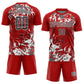 Custom Red Steel Gray-White Fluid Art Splash Sublimation Soccer Uniform Jersey Limited