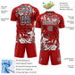Custom Red Steel Gray-White Fluid Art Splash Sublimation Soccer Uniform Jersey Limited