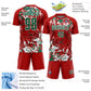 Custom Red Kelly Green-White Fluid Art Splash Sublimation Soccer Uniform Jersey Limited