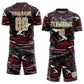 Custom Figure Cream Black-Crimson Fluid Art Splash Sublimation Soccer Uniform Jersey Limited