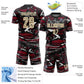 Custom Figure Cream Black-Crimson Fluid Art Splash Sublimation Soccer Uniform Jersey Limited