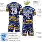 Custom Figure White Royal-Yellow Fluid Art Splash Sublimation Soccer Uniform Jersey Limited