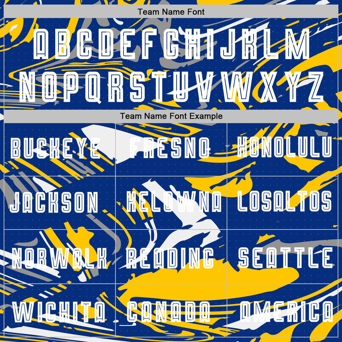 Custom Figure White Royal-Yellow Fluid Art Splash Sublimation Soccer Uniform Jersey Limited