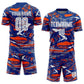 Custom Figure White Royal-Orange Fluid Art Splash Sublimation Soccer Uniform Jersey Limited