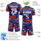 Custom Figure White Royal-Orange Fluid Art Splash Sublimation Soccer Uniform Jersey Limited