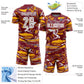 Custom Figure White Crimson-Gold Fluid Art Splash Sublimation Soccer Uniform Jersey Limited