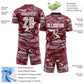 Custom Figure White Crimson-Gray Fluid Art Splash Sublimation Soccer Uniform Jersey Limited
