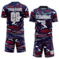 Custom Figure White Navy-Crimson Fluid Art Splash Sublimation Soccer Uniform Jersey Limited